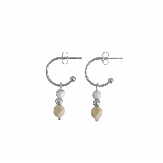 Pendientes Howlita y Jade - Plata 