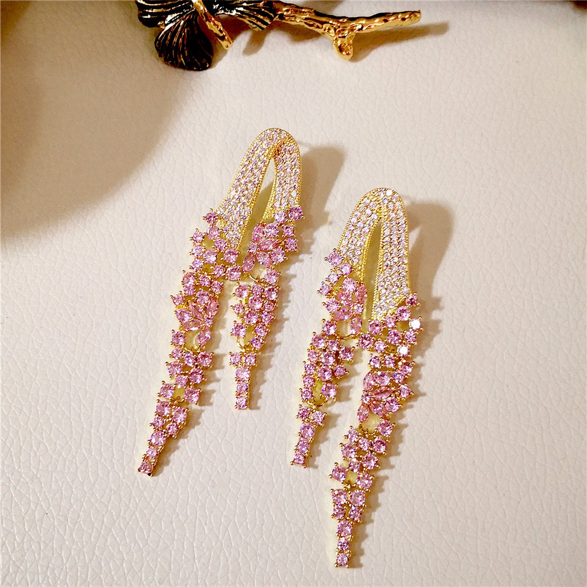 Pendientes colgantes grandes Fancy Bloom de estilo real