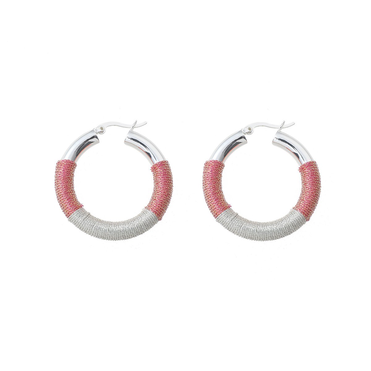 Pendientes elegantes de coral Nya - Plata