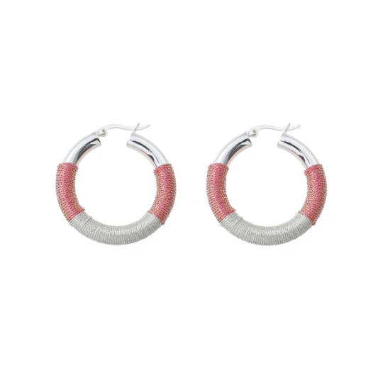 Pendientes elegantes de coral Nya - Plata