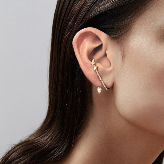 Modern Vintage Unieke Sparkling line Ear Cuff-uit één stuk