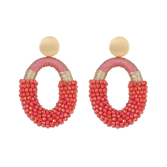 Pendientes Summery Yves Coral - Oro 