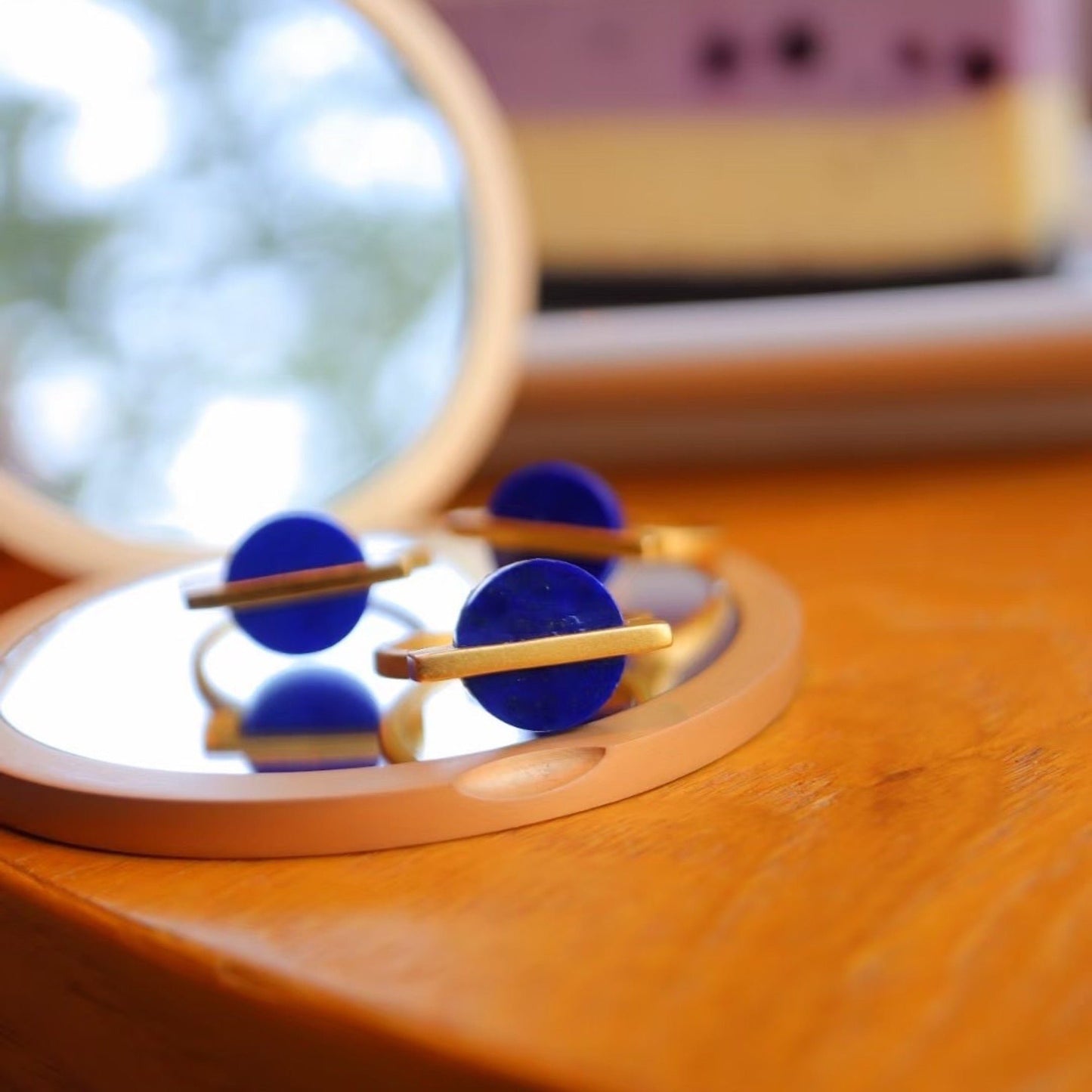 Beschermende & Kracht Lapis Lazuli Blauw Ronde Edelsteen verstelbare ring - Goud