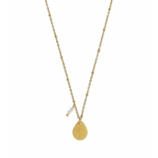 Ketting met Druppelvormige Liefde bedel - Goud