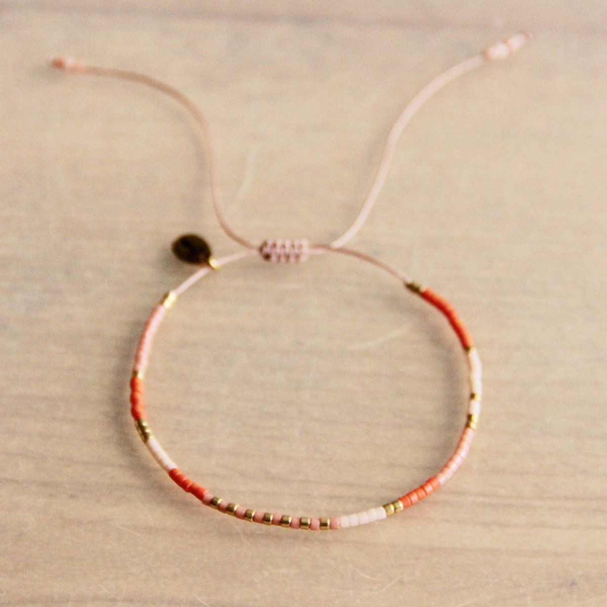 Miyuki armband Oranje/Nude/Zalm/Verguld