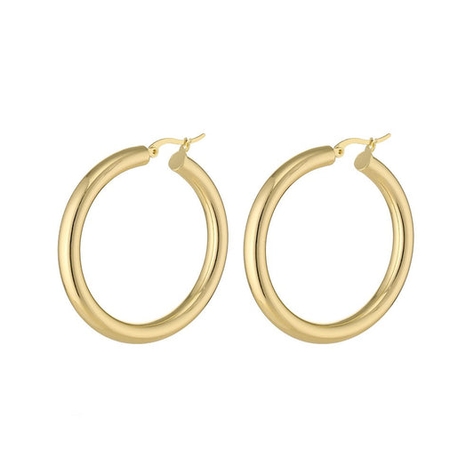 Luxe Chunky Hoop L Oorbellen: Statement van Stijl - Goud