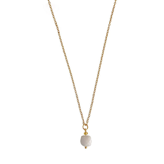 Maansteen Facet Ketting - Goud