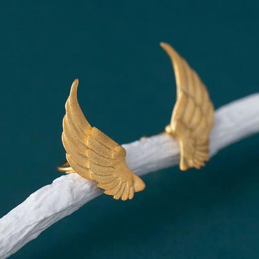 Vintage Elegantie "Angel's Wing" Oormanchet - Zilver/Goud