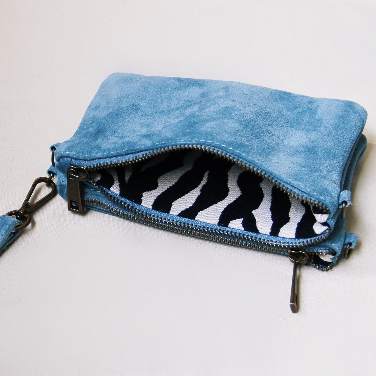 Leer Crossbodytas - Jeans