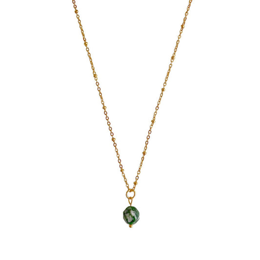 Green Spot Jasper Ketting - Goud