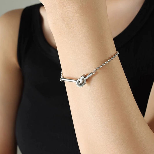 Sterling SilverBall Chain armband-zilveren knoopontwerp