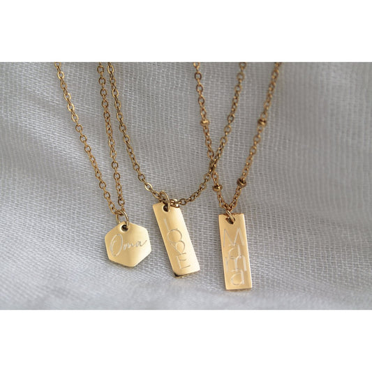 Perfect Moedergeschenk Ketting "Oma" Bedeltje - Goud